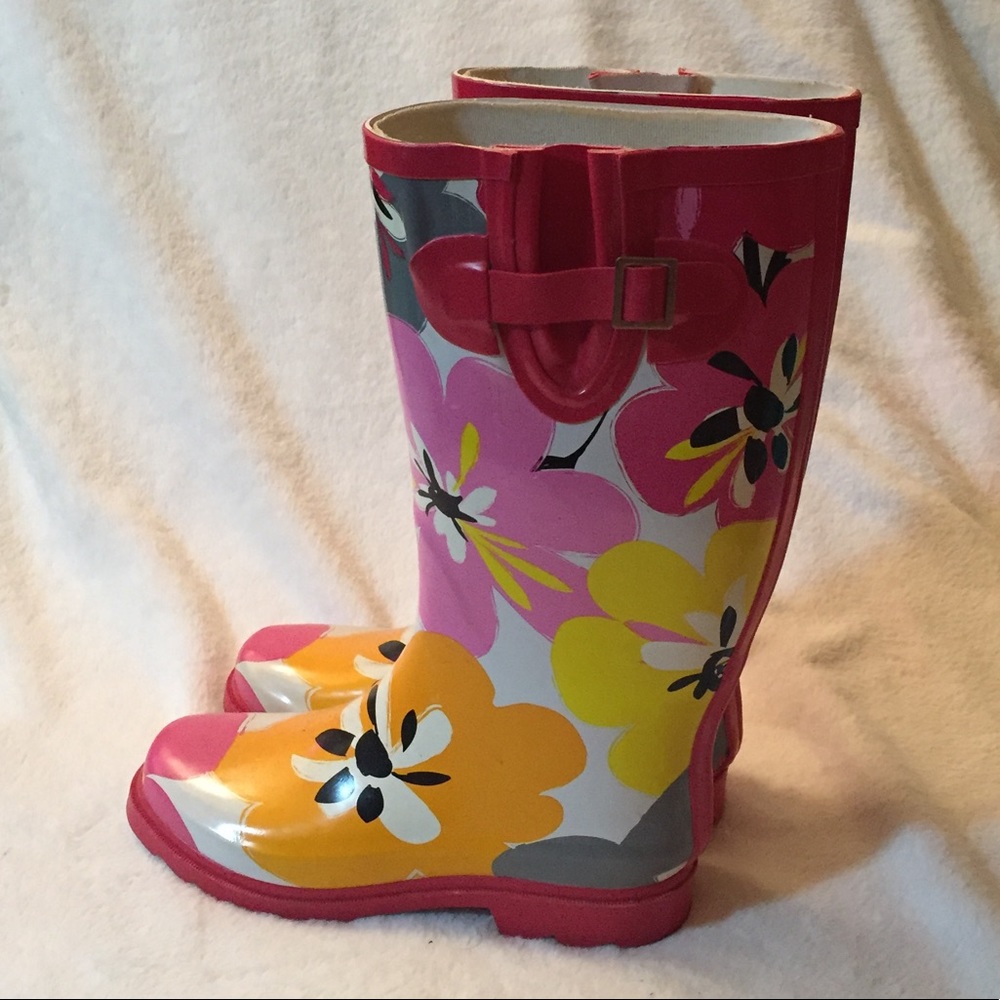 floral design rain boot US 7 EUR 38